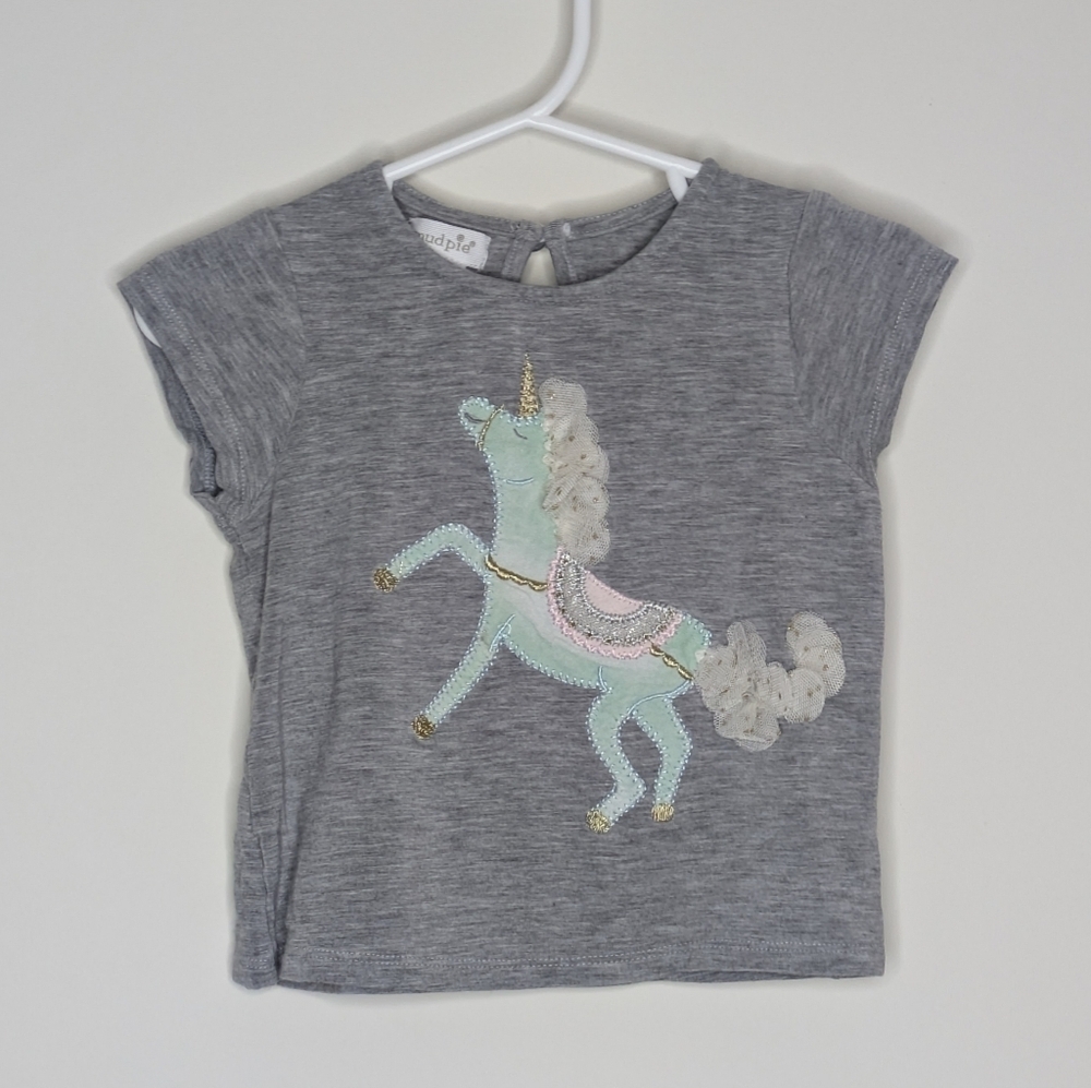 Mud Pie Unicorn Shirt 12-18m